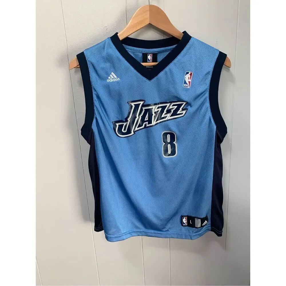 ADIDAS NBA Utah Jazz Jersey Youth Large Blue Sleeveless #8 Williams